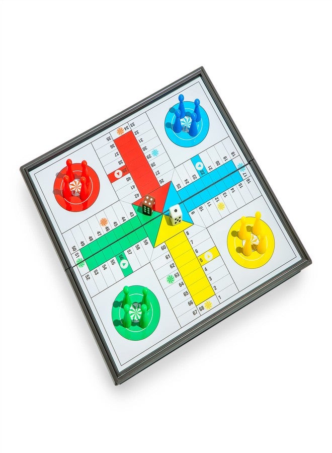 Black long Di fang Ludo Magnetic Folding Travel Board Game Set - 9.75 Inches - Image 2